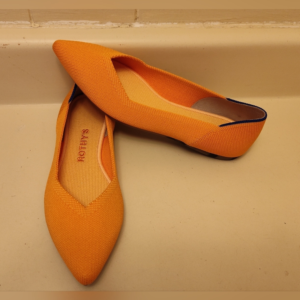 Rothy's Orange Slip On Flats Shoes Size 6